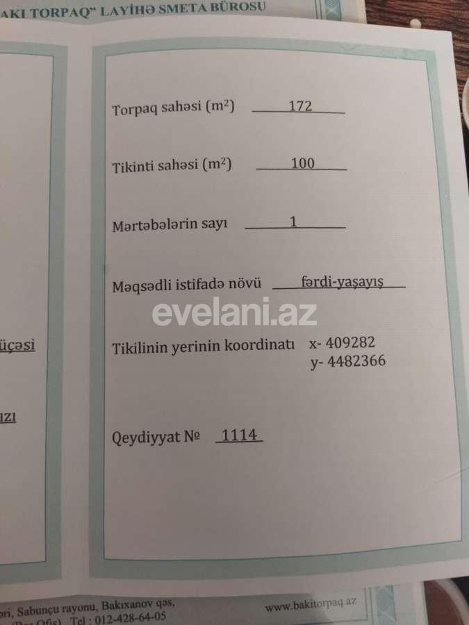 Satılır, həyət evi / bağ, 3 otaqlı, 90 m², Bakı, Sabunçu r, Zabrat q.