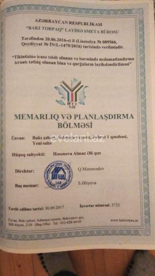 Satılır, həyət evi / bağ, 3 otaqlı, 90 m², Bakı, Sabunçu r, Zabrat q.