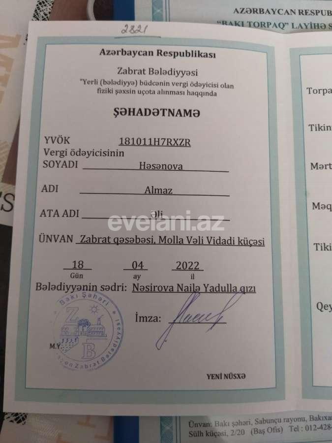 Satılır, həyət evi / bağ, 3 otaqlı, 90 m², Bakı, Sabunçu r, Zabrat q.