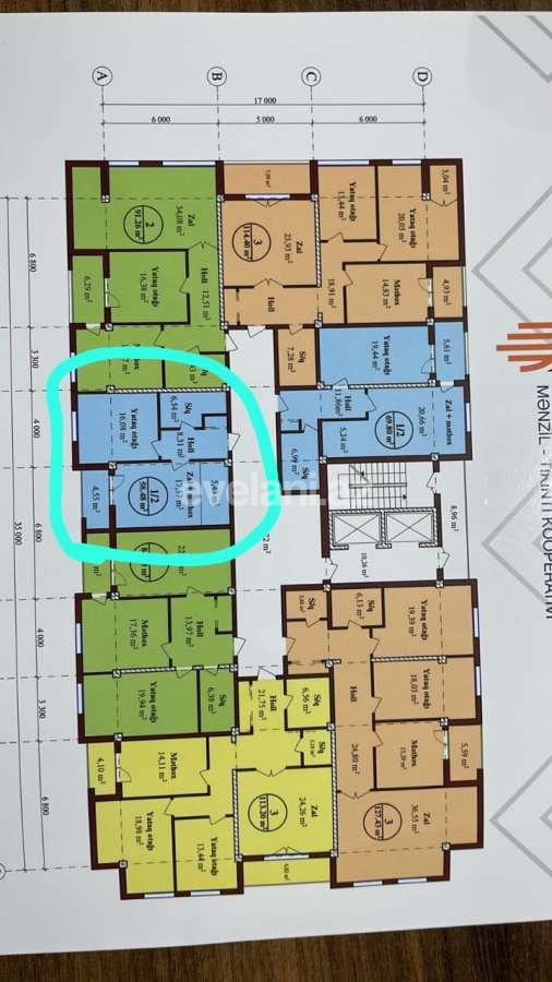 Satılır, yeni tikili, 1 otaqlı, 58.98 m², Bakı, Nizami r, Qara Qarayev m.