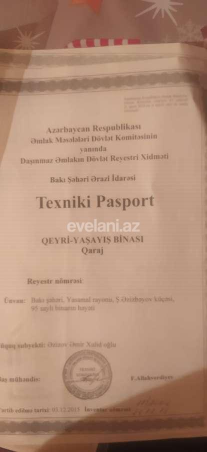 Satılır, qaraj, 16 m², Bakı, Yasamal r, Yasamal q, Nizami m.