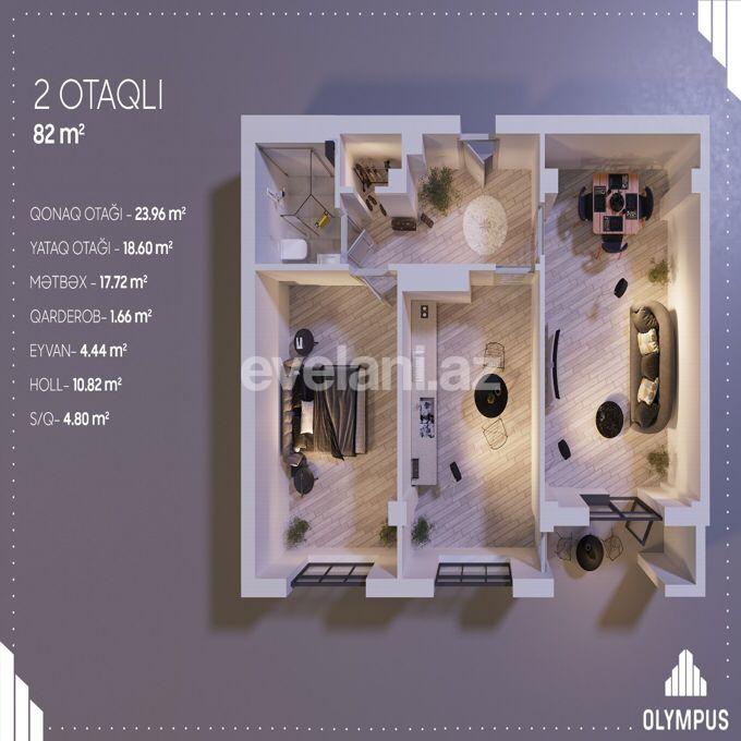 Satılır, yeni tikili, 2 otaqlı, 82 m², Bakı, Xətai r, Həzi Aslanov q.