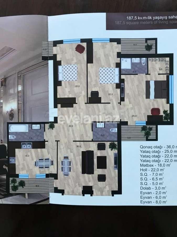 Satılır, yeni tikili, 4 otaqlı, 188 m², Bakı, Nəsimi r.