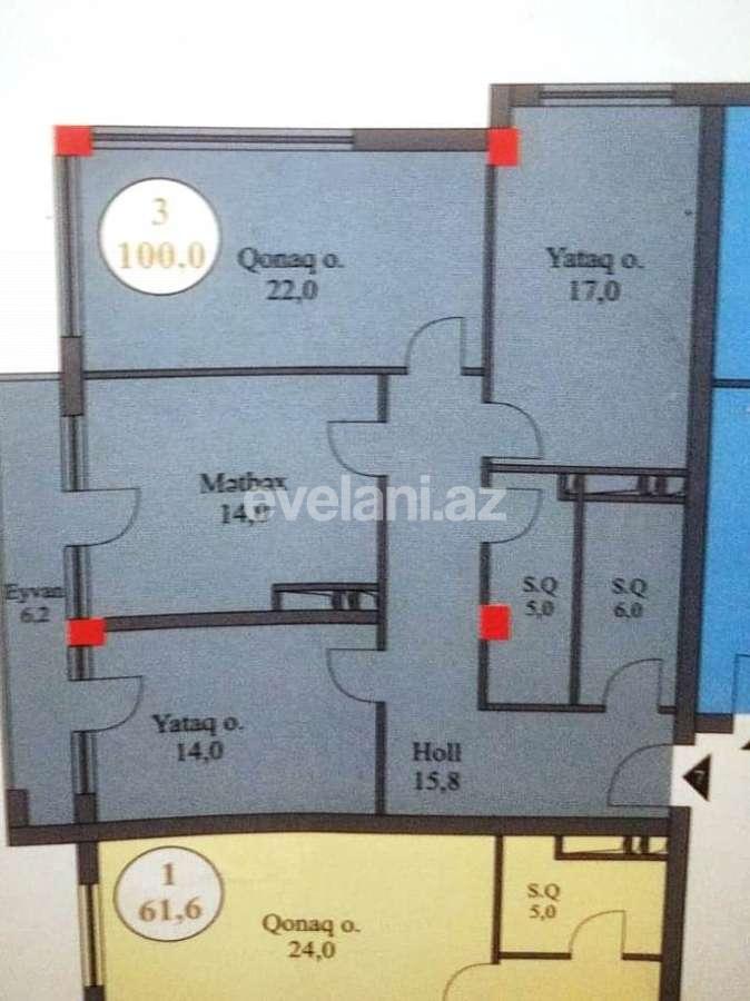 Satılır, yeni tikili, 3 otaqlı, 103 m², Bakı, Nəsimi r.