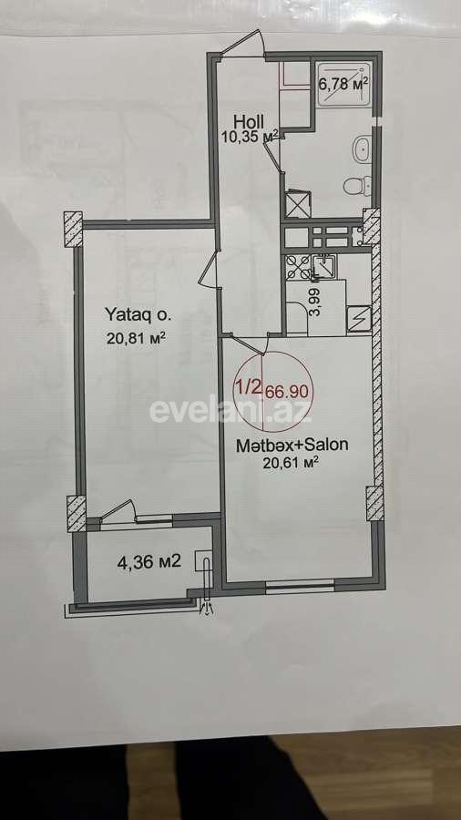 Satılır, yeni tikili, 1 otaqlı, 67 m², Bakı, Nizami r.