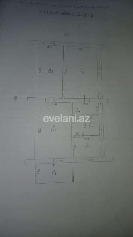 Продаётся, вторичка, 3-комнаты, 62 m², Гянджа
