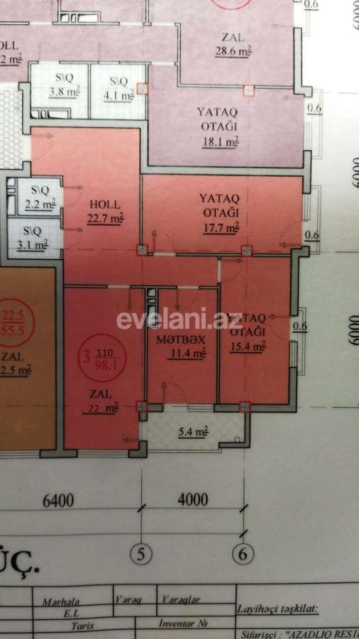 Sale, new building, 3 room, 110 m², Baku, Nasimi r, 28 may m.