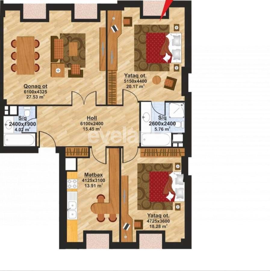 Satılır, yeni tikili, 3 otaqlı, 123 m², Bakı, Xətai r, Ağ şəhər q, Şah İsmayıl Xətai m.