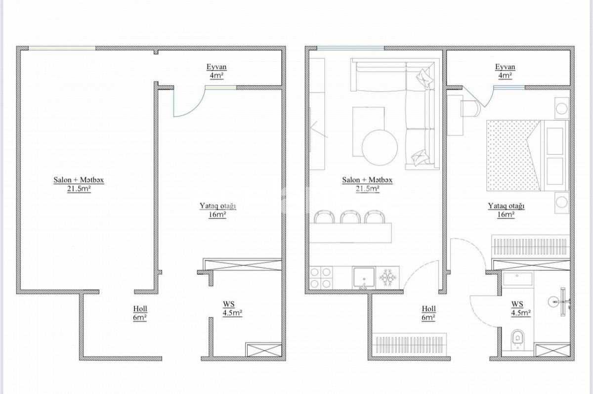 Satılır, yeni tikili, 1 otaqlı, 52 m², Yasamal r, Elmlər Akademiyası m.
