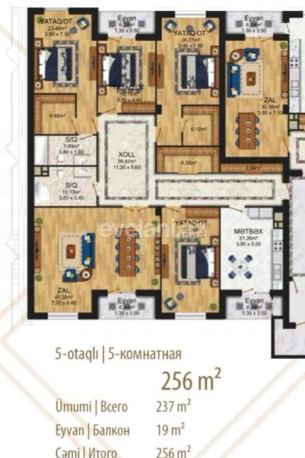 Satılır, yeni tikili, 5 otaqlı, 256 m², Bakı, Xətai r, Ağ şəhər q.