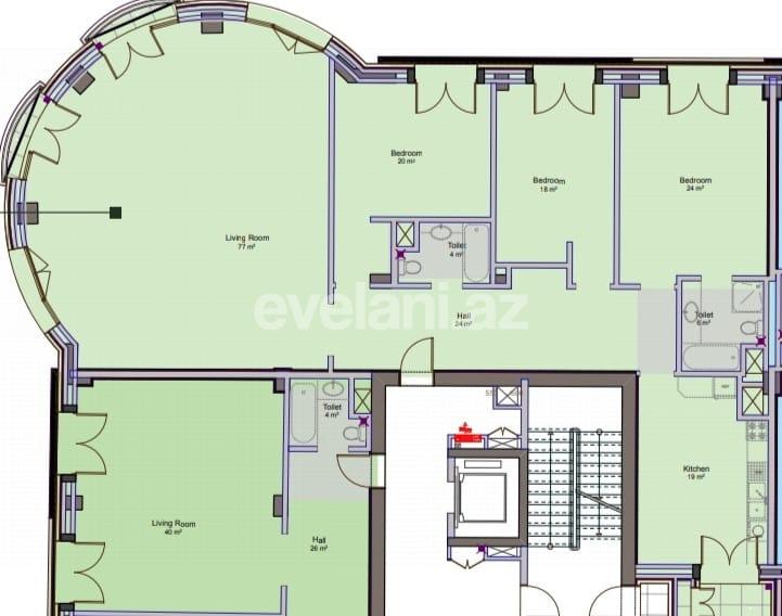 Satılır, yeni tikili, 4 otaqlı, 204 m², Bakı, Xətai r, Ağ şəhər q, Şah İsmayıl Xətai m.