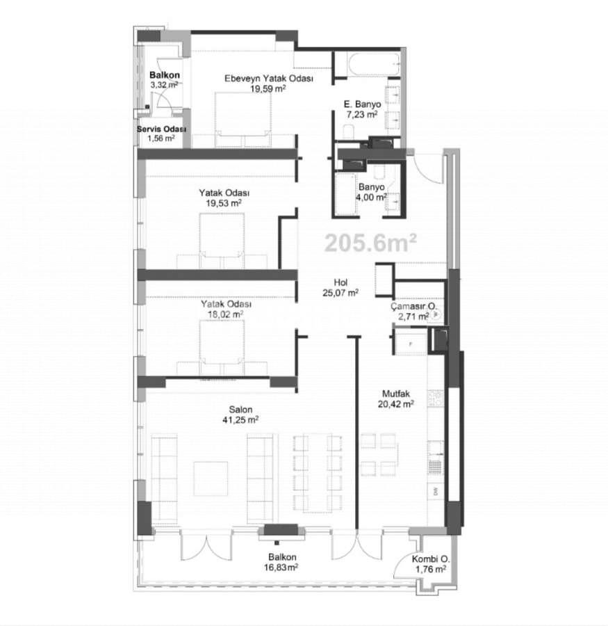 Satılır, yeni tikili, 4 otaqlı, 205.6 m², Bakı, Xətai r, Ağ şəhər q, Şah İsmayıl Xətai m.