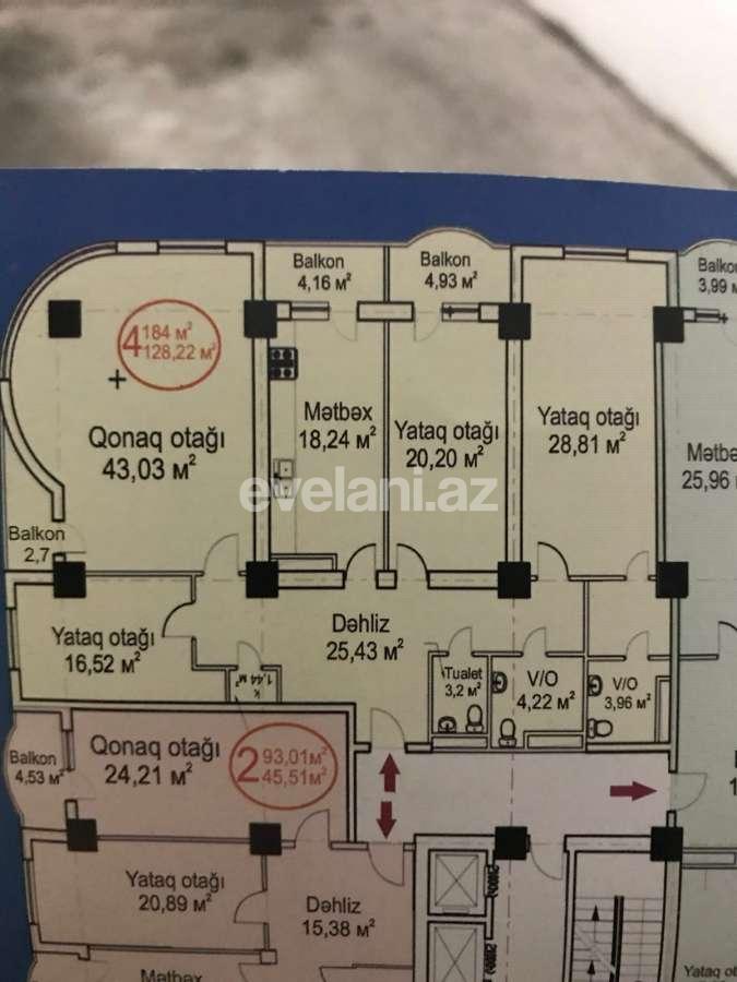 Sale, new building, 4 room, 184 m², Baku, Narimanov r, Ganjlik m.