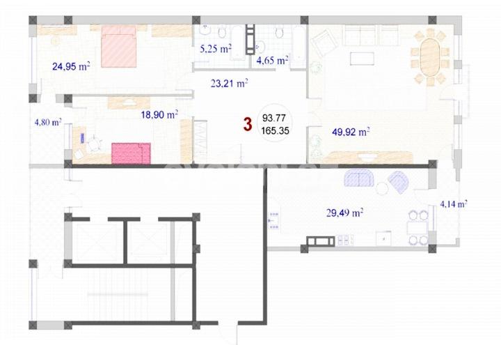 Sale, new building, 3 room, 135 m², Baku, Yasamal r, Inshaatchilar m.