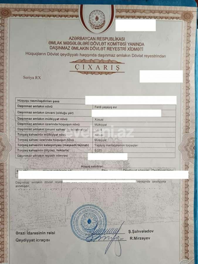 Satılır, həyət evi / bağ, 5 otaqlı, 160 m², Bakı, Suraxanı r, Qaraçuxur q.