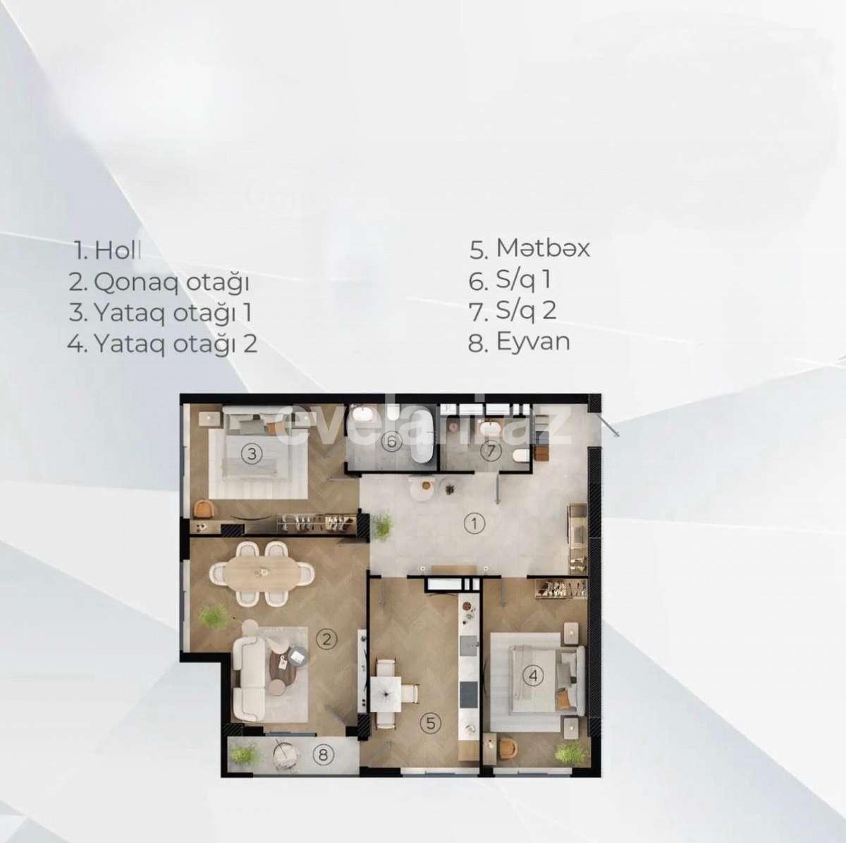 Satılır, yeni tikili, 3 otaqlı, 127 m², Bakı, Xətai r, Ağ şəhər q.