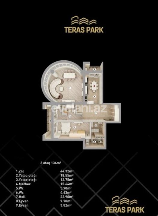 Продаётся, новостройка, 3-комнаты, 136 m², Баку, Сабунчинский r, Бакиханова p.