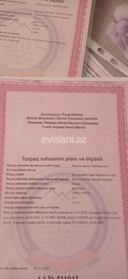 Satılır, torpaq, 351 sot, Xaçmaz
