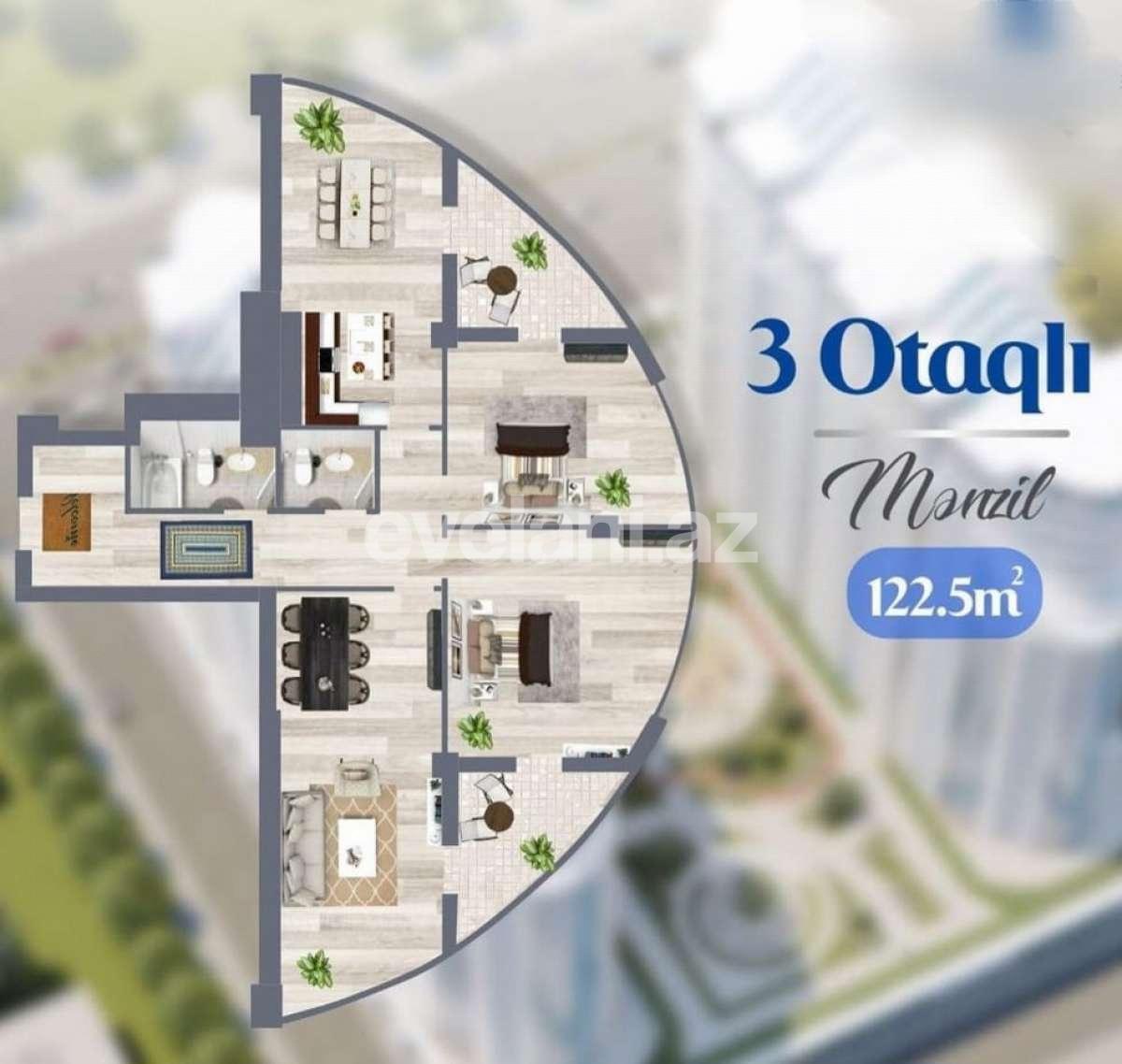 Satılır, yeni tikili, 3 otaqlı, 122.5 m², Bakı, Xətai r.