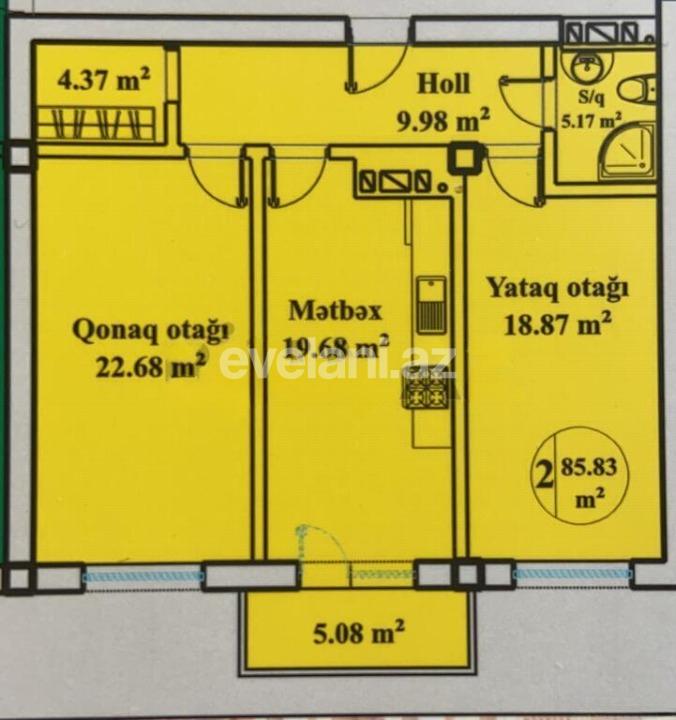 Satılır, yeni tikili, 2 otaqlı, 86 m², Bakı, Xətai r, Əhmədli m.