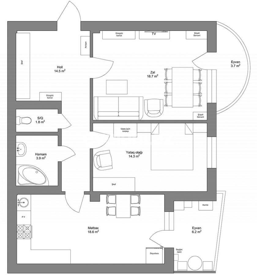 Продаётся, новостройка, 2-комнаты, 82 m², Баку, Хатаинский r, Ази Асланов m.