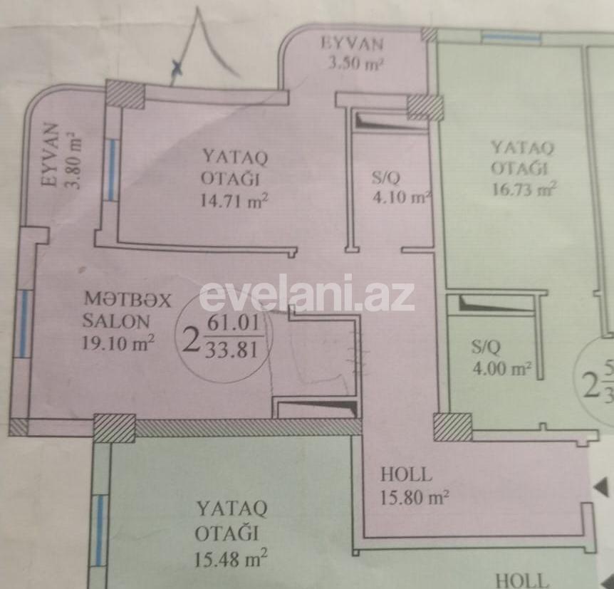 Satılır, yeni tikili, 2 otaqlı, 61 m², Bakı, Abşeron r, Saray q.