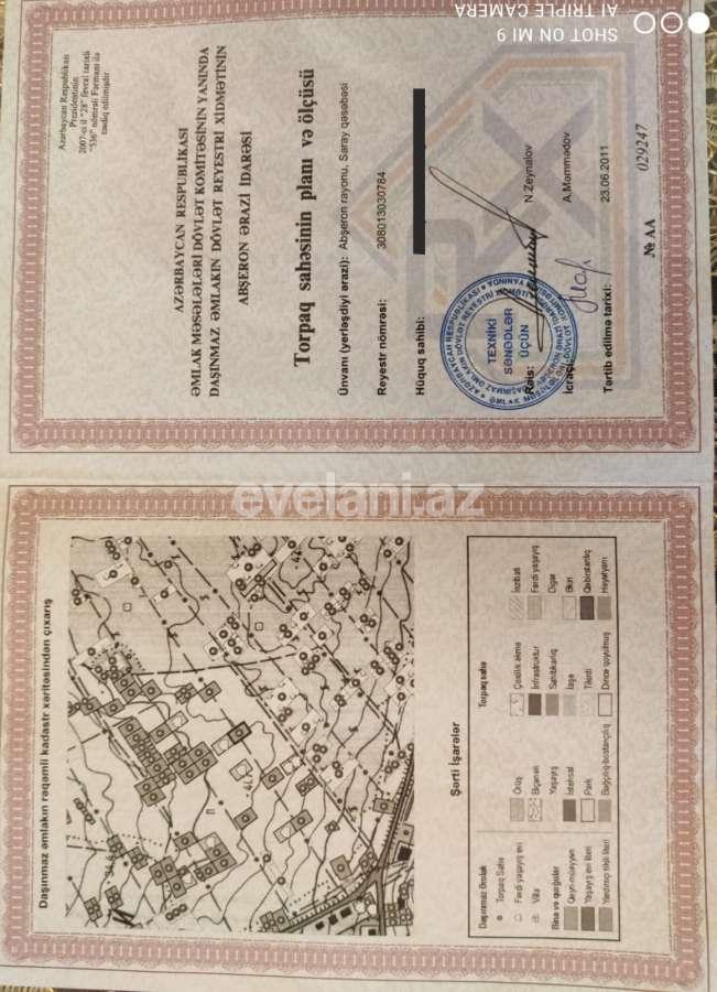 Satılır, torpaq, 10 sot, Bakı, Abşeron r, Saray q.