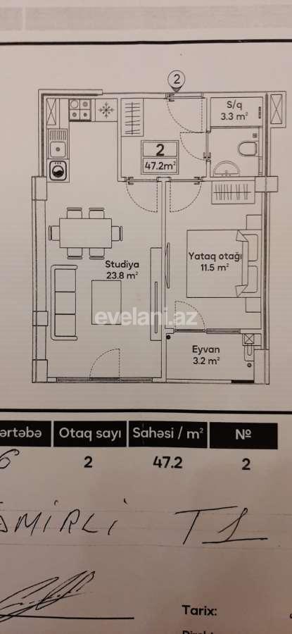 Satılır, yeni tikili, 2 otaqlı, 50 m², Bakı, Yasamal r, Yasamal q.