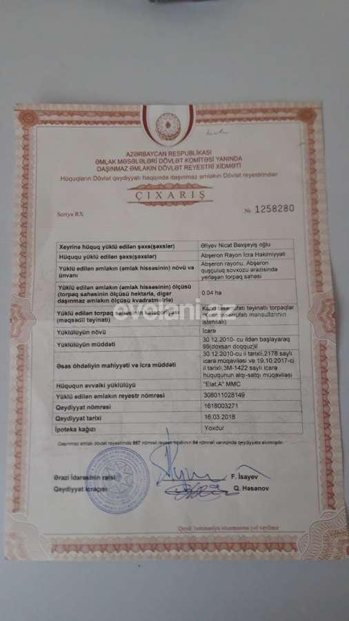 Satılır, torpaq, 4 sot, Bakı, Suraxanı r, Hövsan q.