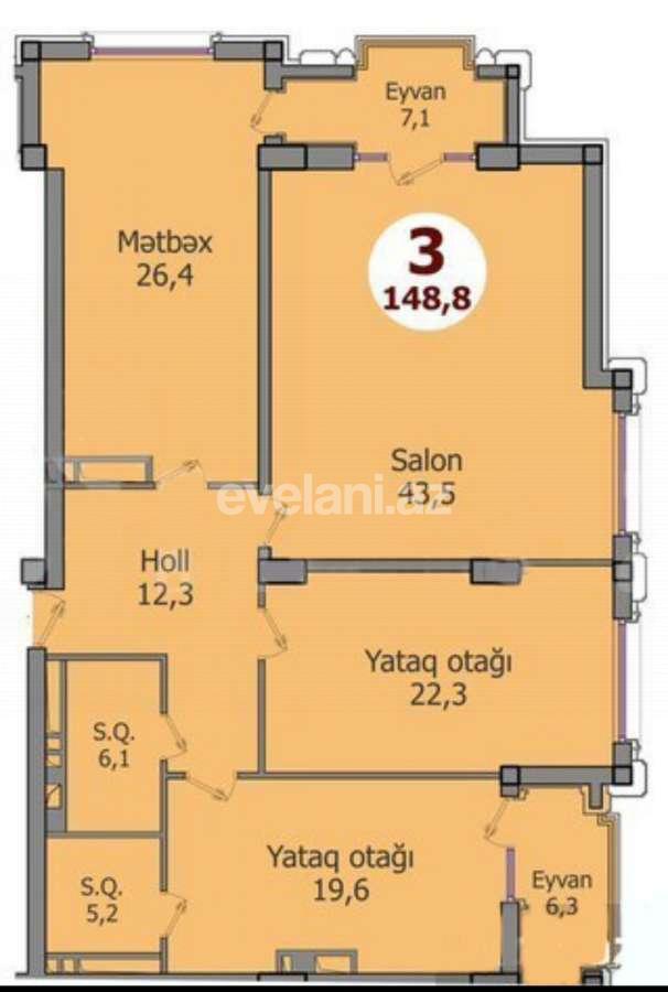 Продаётся, новостройка, 3-комнаты, 149 m², Баку, Сабаильский r, Баилова p, Ичери Шехер m.